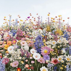 Poster - Colorful Wildflower Meadow Blooming in Springtime