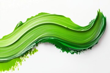 Wall Mural - Brush stroke isolated on green background, abstract watercolor paint stroke for element decoration.