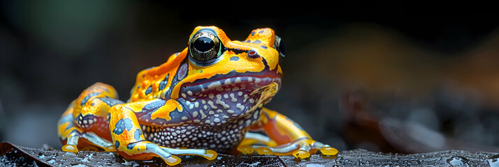 Amazon Horned Frog detailed skin texture and colors