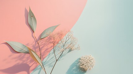 Wall Mural - A soothing blend of pastel colors for a minimalistic background  AI generated illustration