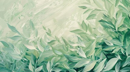 paint texture with a pattern of grass and leaves. Background for wallpaper and cards. Wedding look , ai