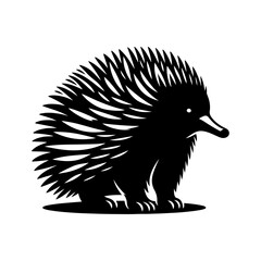 Wall Mural - Echidna silhouette, vector black color silhouette