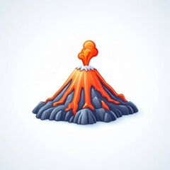 Wall Mural - Volcano 3d Cartoon icon. Cartoon illustration of volcano 3d icon for game design or web design.