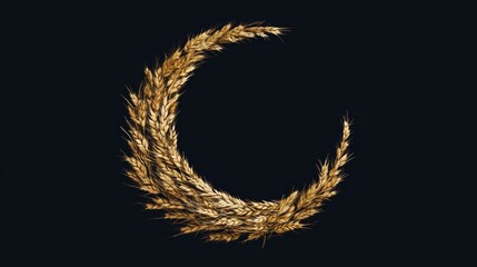 A crescent moon-shaped wheat poster for occasions such as Eid Mubarak, Ramadan Kareem, and Iftar.