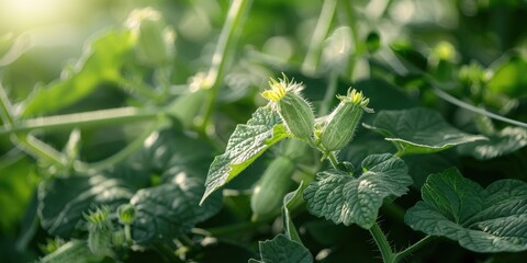 Poster - Cucumber plants thrive in the garden