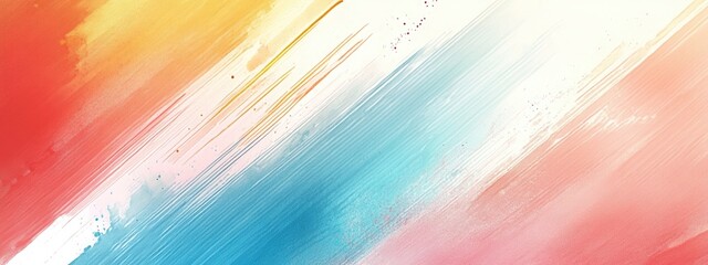 Poster - Watercolor illustration featuring blurred diagonal lines with an elongated deformation effect in the background