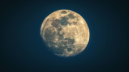 a beautiful and detailed photo of the full moon, showing its craters and surface features. the moon 