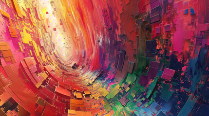 data-driven future, modern art, in colors of hope