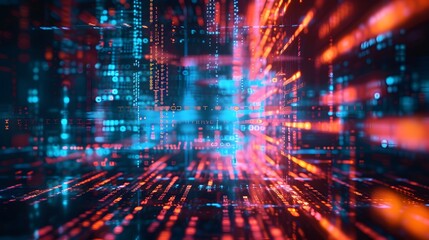 Poster - Abstract artistic representation of AI writing code and scripting languages  AI generated illustration