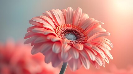 Sticker - A close-up of a pink flower with soft petals and a blurred background, evoking tranquility and beauty.