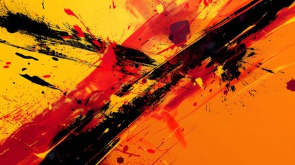 Wall Mural - Abstract representation of an action movie scene with bold strokes AI generated illustration