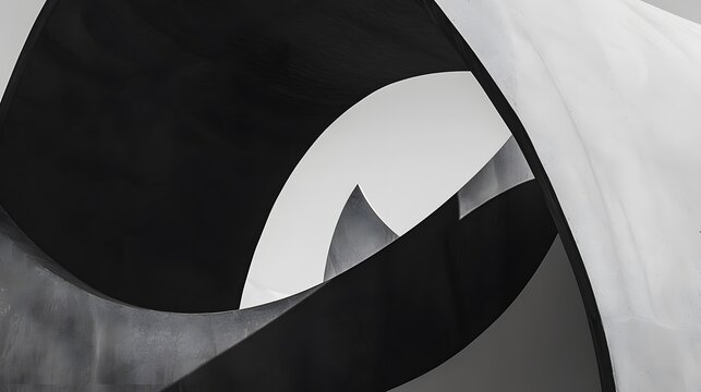 Abstract shapes portrayed in minimalist black and white contrast  AI generated illustration