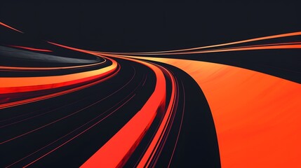Poster - An abstract representation of a racing track with minimalist style  AI generated illustration