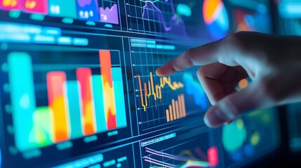 Poster - An analysts world where data business analysis becomes art using a computer and dashboard  AI generated illustration