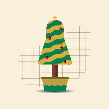 cristmas tree flat illustration