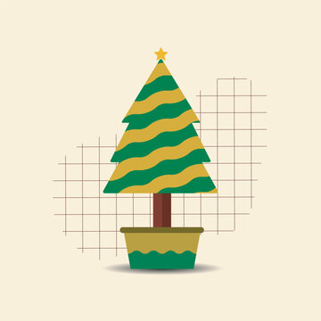 cristmas tree flat illustration