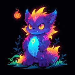 Sticker - Neon Furry Creature