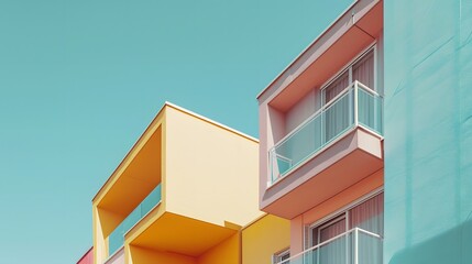 Sticker - An extreme close-up of a house with sleek design and soft pastel colors  AI generated illustration