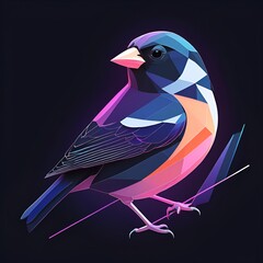 Poster - Geometric Bird Illustration