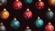 © Khayseng - Seamless pattern of abstract Christmas baubles for paper or textile