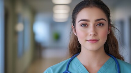 Sticker - A woman in a green scrubs is smiling for the camera