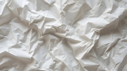 Poster - Crumpled white paper texture highlighting the intricate folds  AI generated illustration