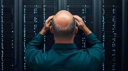 Poster - Technician Performing Maintenance on AI Powered Server Infrastructure