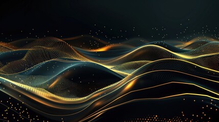 Poster - Abstract Golden Waves