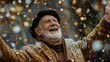 © Farid - Crazy senior man having fun doing party during holidays time - Elderly people celebrating life concept.