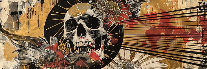 Wall Mural - Sugar skull calavera for day of the dead