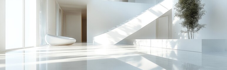 Poster - white interior with 3d rendering