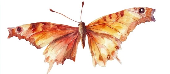 Poster - Watercolor illustration of a butterfly isolated on a white background