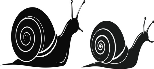 Wall Mural - snail vector silhouette 