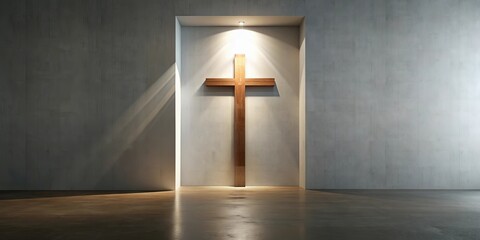 Wall Mural - Abstract minimalist design symbolizes the solemnity of Christian worship