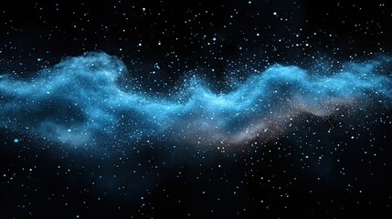 Wall Mural - Closeup of blue dust particle splash isolated on black background.