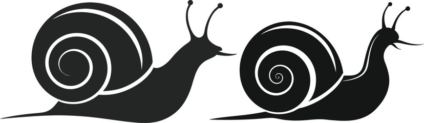 Wall Mural - snail vector silhouette 