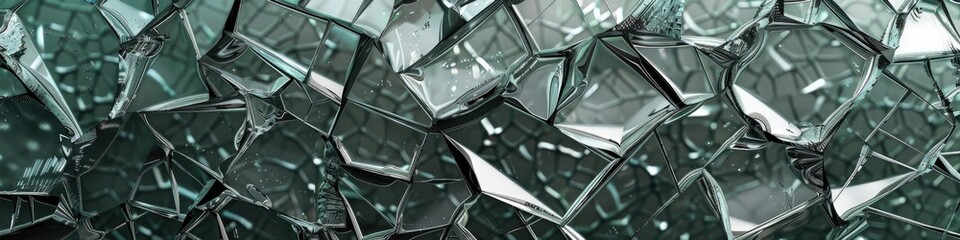 Poster - Fragmented Glass Segments with Surface Texture