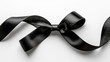 © pattozher - black ribbon, isolated on white background