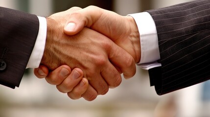 close up of two businessmen shaking hands in a formal business environment