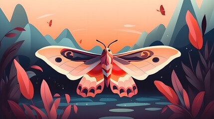 Moth In nature Illustration Vector