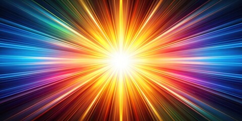 Wall Mural - abstract light burst with radiant beams of color and energy, abstract, light, burst, radiant, beams,