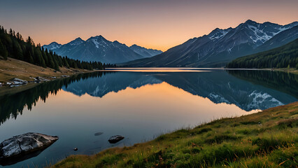 Wall Mural - sunrise over the mountains