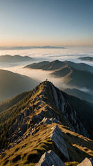 Wall Mural - mountains covered with clouds