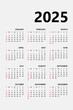© Виталий Сова - Multicolored monthly calendar template in minimalist style for 2025. Vertical printable calendar. Set for 12 months. Page with previous, current and future month.