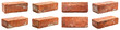 © PNG transparent - Weathered old red brick isolated on transparent background PNG file