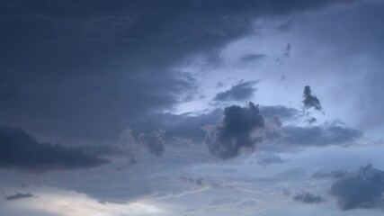 Canvas Print - Dramatic sky with storm cloud on a cloudy day time lapse.