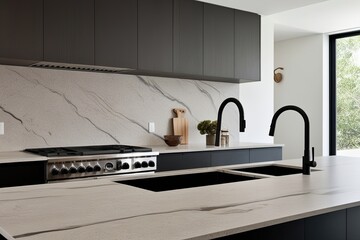 Wall Mural - Stylish Stone Countertop Finishes for a Chic and Elegant Modern Kitchen Design