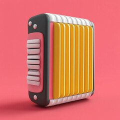 3D Accordion Icon: Musical Instrument and Folk Music Illustration Logo