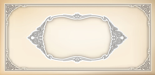 Poster - Vector border design decoration pattern style. Frame border design is pattern. Frame photo line art. Art frame border. Wedding border Text.