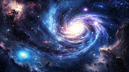 Wall Mural - Cosmic Spiral Galaxy Nebula Starscape